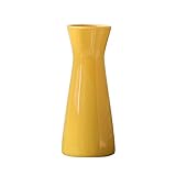 QZENENE Jarrón de cerámica amarillo para flores, moderno estilo bohemio decoración del hogar, florero...
