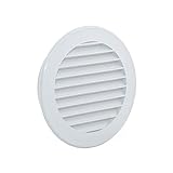Rejilla de ventilación redonda de plástico y protección para desagües, Blanco Sistema de ventilación...