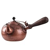 Tetera tradicional turca de cobre hecha a mano con mango y tapa de madera que no se quema, juego de...