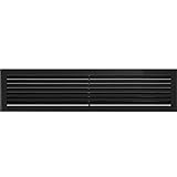 Rejilla de ventilación KRATKI FRESH | 17 x 70 cm | Negro | Rejilla de aire caliente con lamas de acero |...