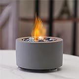 TURBRO Cemento de mesa para interior y exterior, cuenco de fuego sin ventilación, inodoro, sin humo,...
