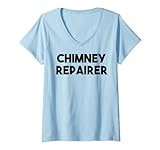 Mujer Reparador de chimenea Camiseta Cuello V