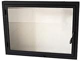 Puerta de horno de 72 x 59,5 cm, puerta de chimenea con cristal para horno de pizza, hierro fundido,...