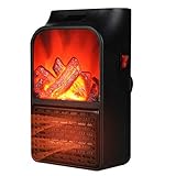 YAMMY Fuego eléctrico, calefacción de cerámica PTC, Estufa de Fuego simulado Efecto de Llama 3D...