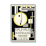 Bauhaus exhibe carteles geométricos únicos, arte minimalista, pinturas murales abstractas, pinturas en...