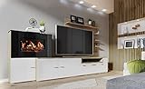 Skraut Home - Mueble para Salón con Chimenea Eléctrica - 170 x 290 x 45 cm - Sistema de Iluminación...