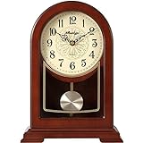 Sooiy Repisa Retro Reloj de Mesa péndulo Madera Dura batería de un Reloj clásico Europeo operado...
