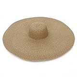 BYYHJNMSXS Sombreros De Playa De Gran Tamaño para Mujer Sombrero De Paja Grande De ala Grande De 70 Cm...