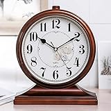 XH&XH Reloj de Escritorio de repisa marrón Reloj de Bodega Retro marrón de 9 Pulgadas Reloj Grande de...