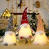 Ohhome Gnomos Navideños, Elfo Navidad Muñeco Luces, Muñecas de Decoración Navideña Ventana de Casa...
