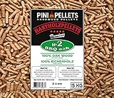 PINI Grillpellets 15 kg - Pellets de madera 100% roble No2 para asar, ahumar, también para hornos de...