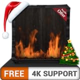 chimenea de carbón de leña HD gratis: disfrute de las frías vacaciones de Navidad en invierno en su TV...
